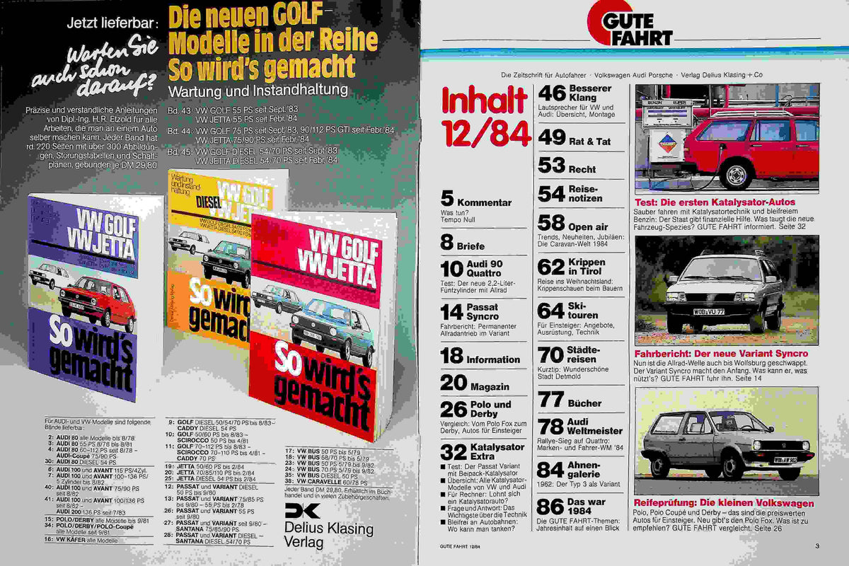 Inhaltsverzeichnis Gute Fahrt 12/1984