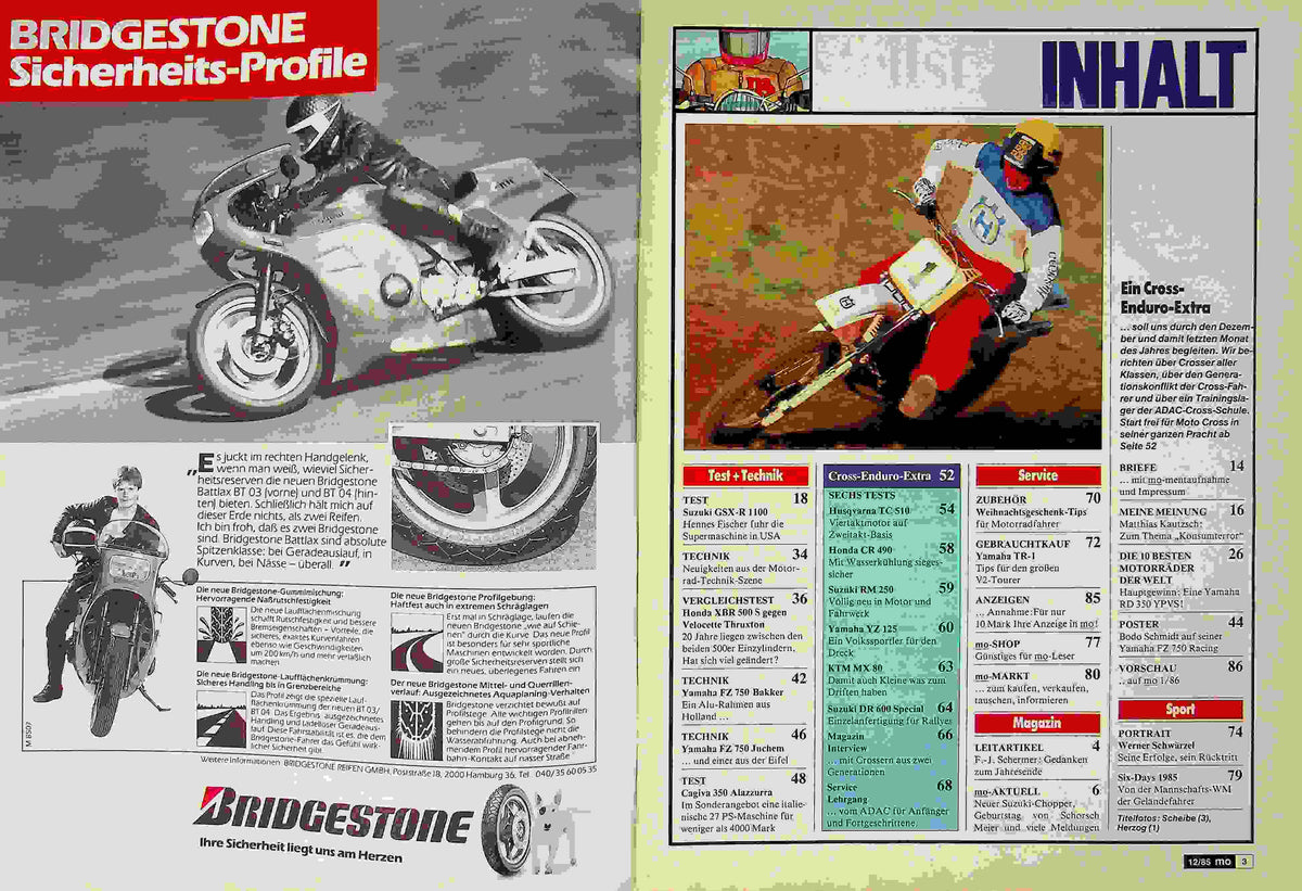 Inhaltsverzeichnis MO Magazin 12/1985