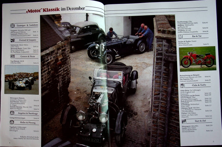 Inhaltsverzeichnis Motor Klassik 12/1985