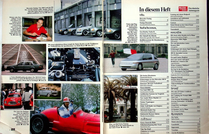 Inhaltsverzeichnis Auto Motor und Sport 12/1986