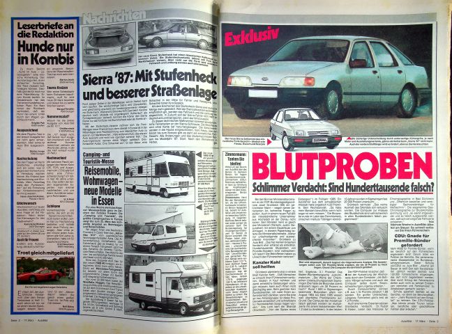 Inhaltsverzeichnis Auto Bild 12/1986