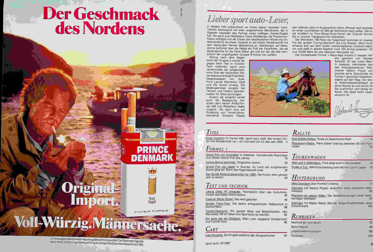 Inhaltsverzeichnis Sport Auto 12/1987