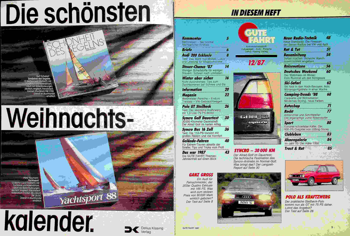 Inhaltsverzeichnis Gute Fahrt 12/1987