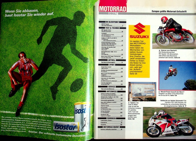 Inhaltsverzeichnis Motorrad 12/1988
