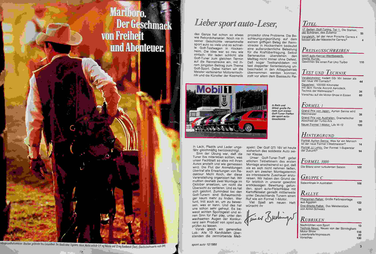 Inhaltsverzeichnis Sport Auto 12/1988