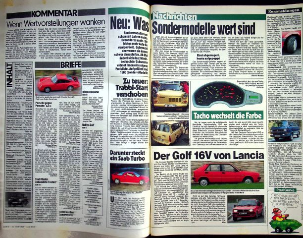 Inhaltsverzeichnis Auto Bild 12/1989