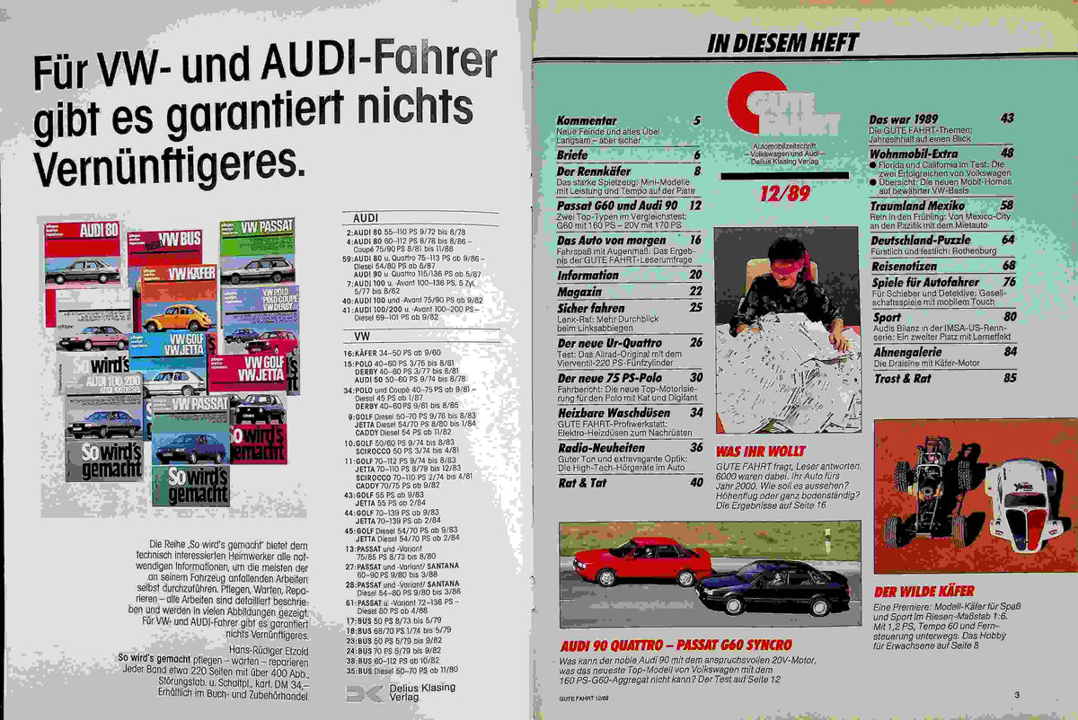 Inhaltsverzeichnis Gute Fahrt 12/1989