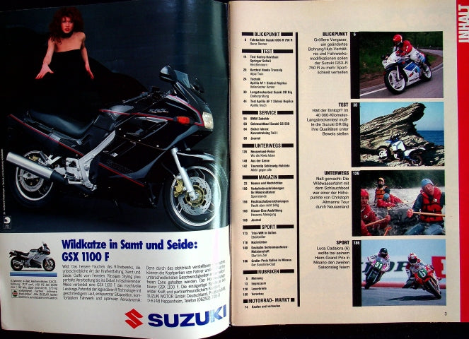 Inhaltsverzeichnis Motorrad 12/1989
