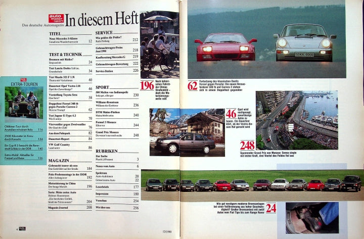 Inhaltsverzeichnis Auto Motor und Sport 12/1990