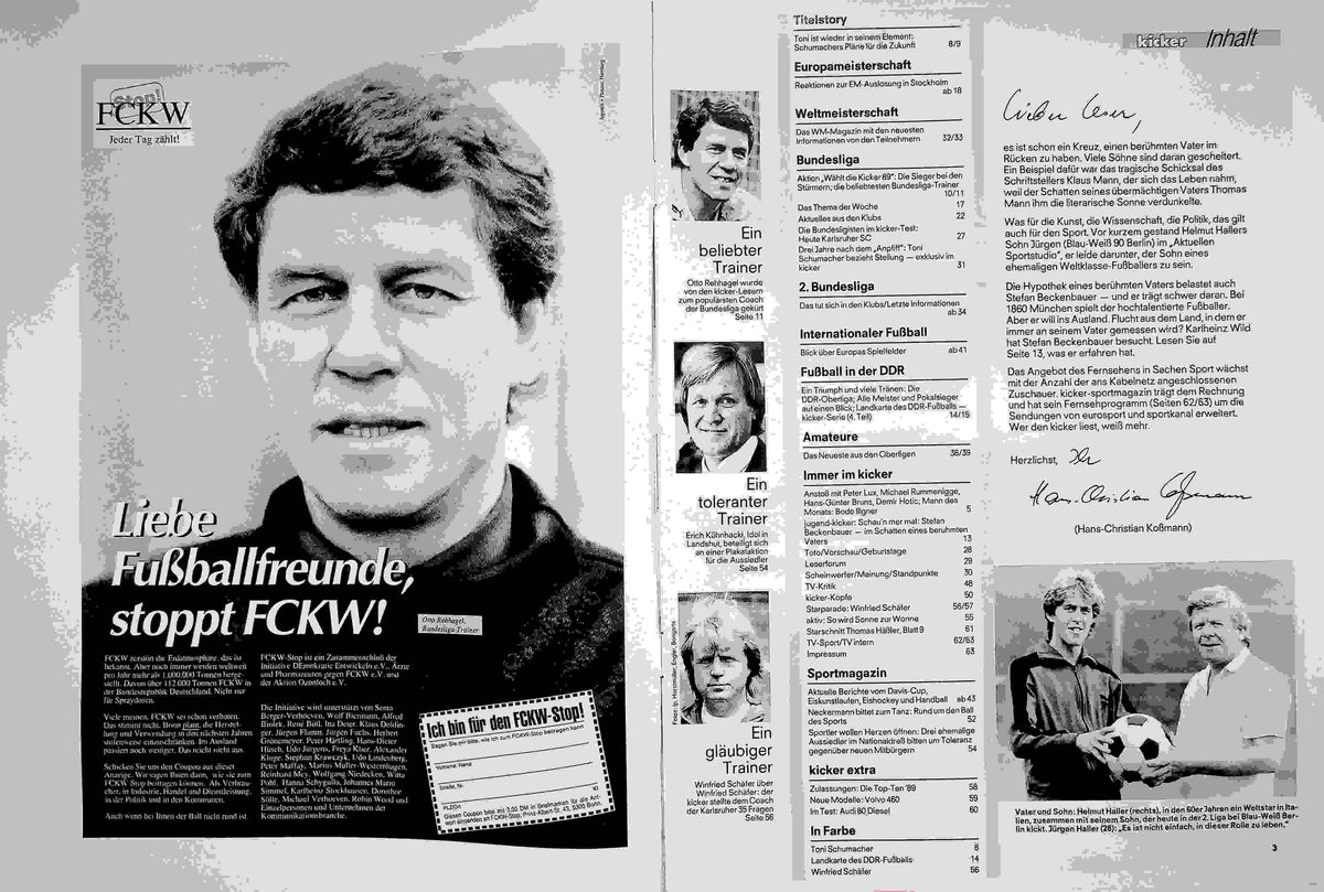 Inhaltsverzeichnis Kicker 12/1990