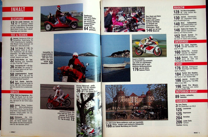 Inhaltsverzeichnis Motorrad 12/1990