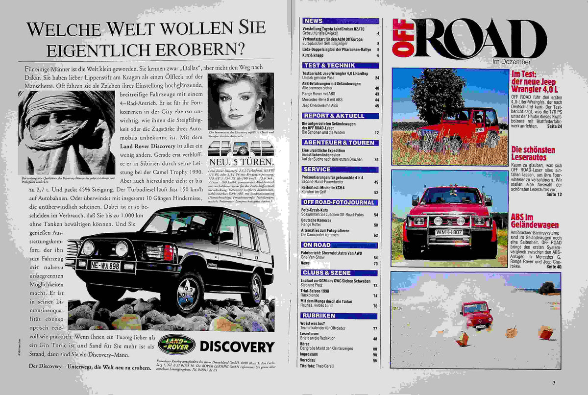 Inhaltsverzeichnis Offroad 12/1990