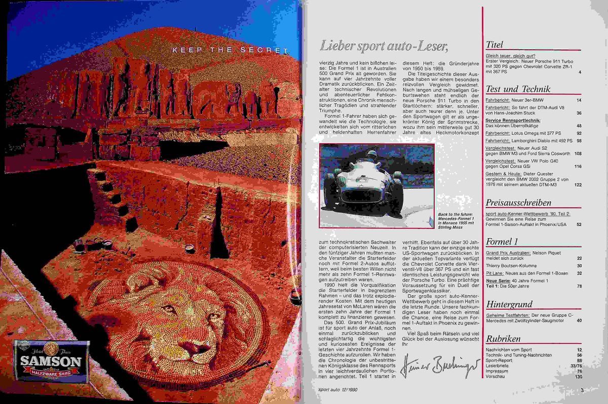 Inhaltsverzeichnis Sport Auto 12/1990