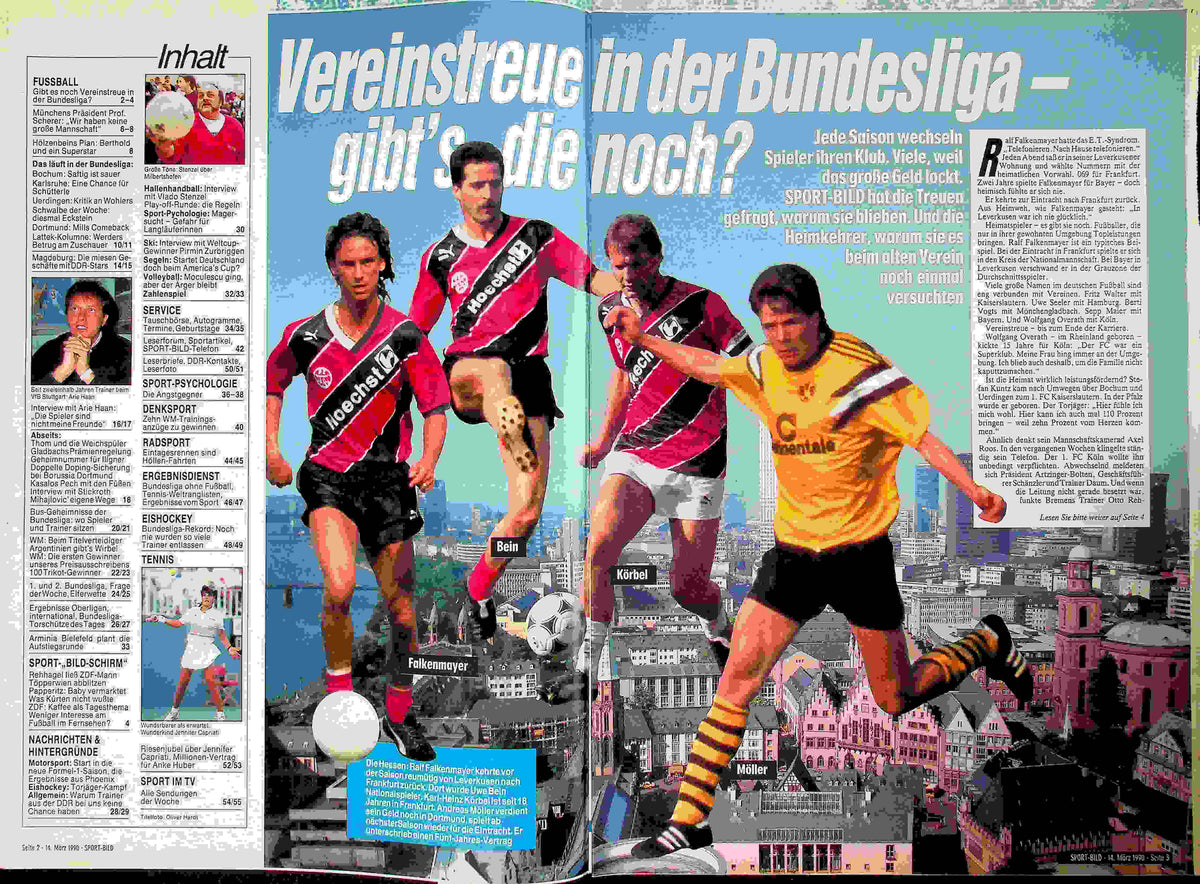 Inhaltsverzeichnis Sport Bild 12/1990