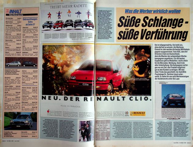 Inhaltsverzeichnis Auto Bild 12/1991