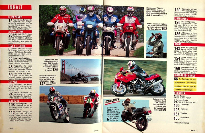 Inhaltsverzeichnis Motorrad 12/1991