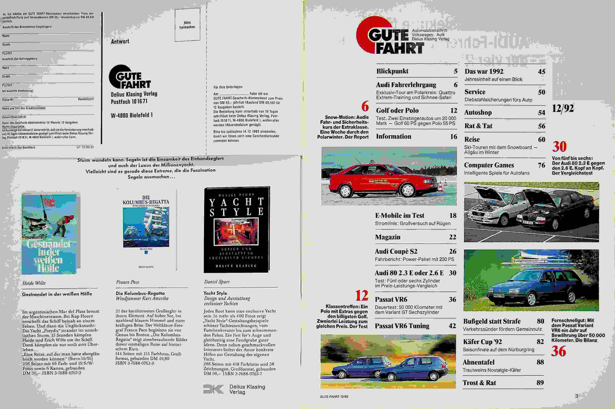 Inhaltsverzeichnis Gute Fahrt 12/1992