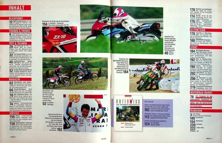 Inhaltsverzeichnis Motorrad 12/1993
