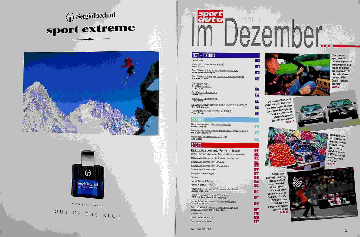 Inhaltsverzeichnis Sport Auto 12/1993
