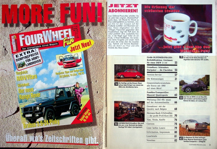 Inhaltsverzeichnis Oldtimer Praxis 12/1994