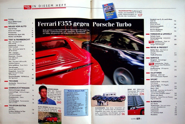 Inhaltsverzeichnis Auto Motor und Sport 12/1995