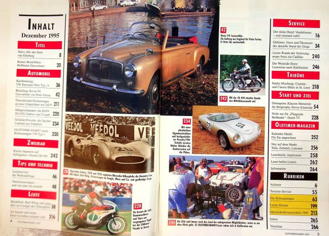 Inhaltsverzeichnis Oldtimer Markt 12/1995