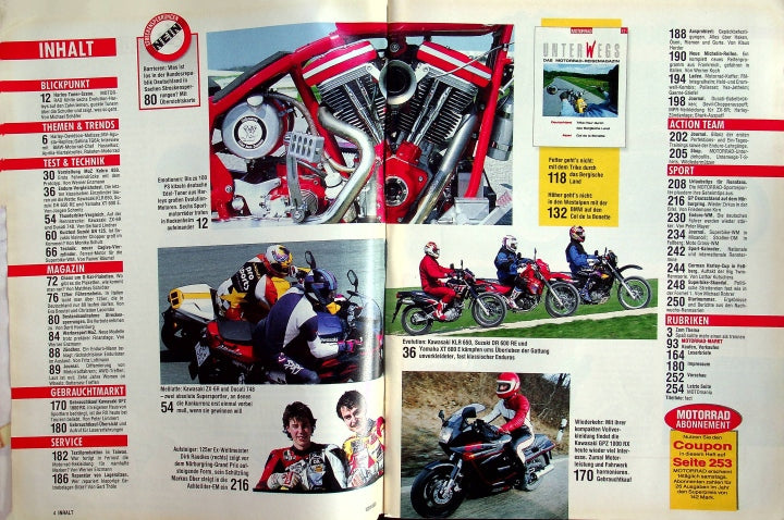 Inhaltsverzeichnis Motorrad 12/1995