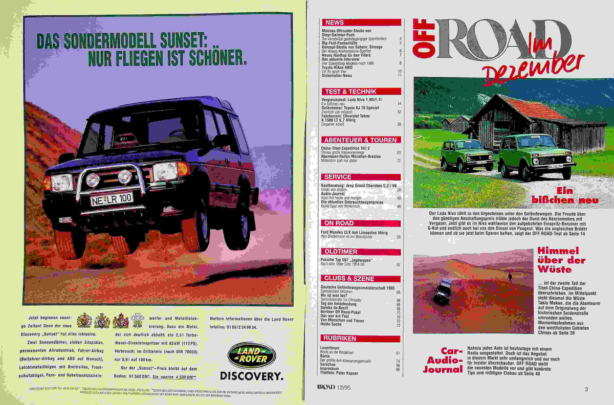 Inhaltsverzeichnis Offroad 12/1995