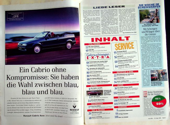 Inhaltsverzeichnis Auto Bild 12/1995