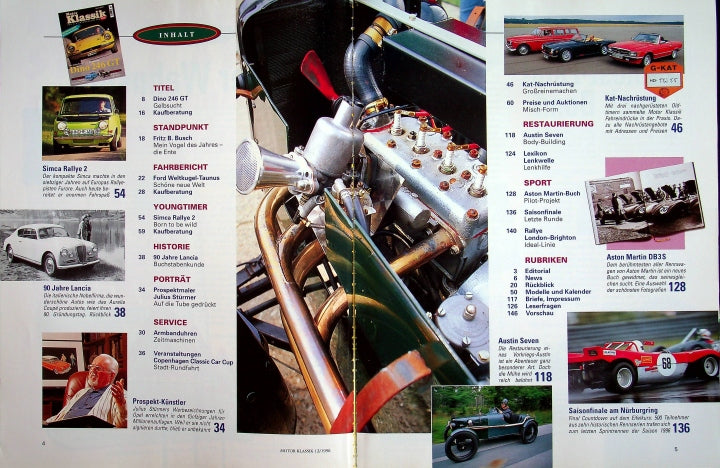 Inhaltsverzeichnis Motor Klassik 12/1996
