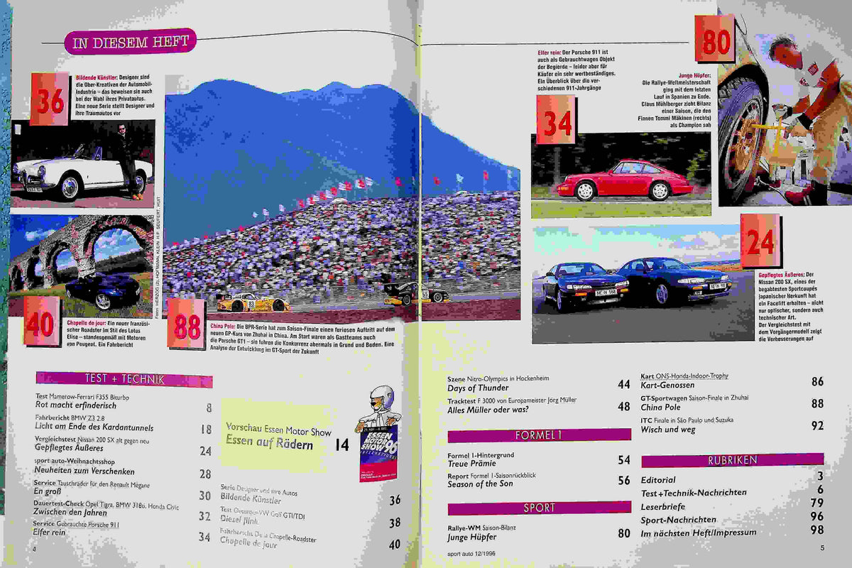 Inhaltsverzeichnis Sport Auto 12/1996