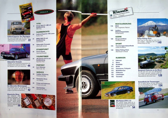 Inhaltsverzeichnis Motor Klassik 12/1997