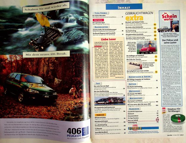 Inhaltsverzeichnis Auto Bild 12/1997