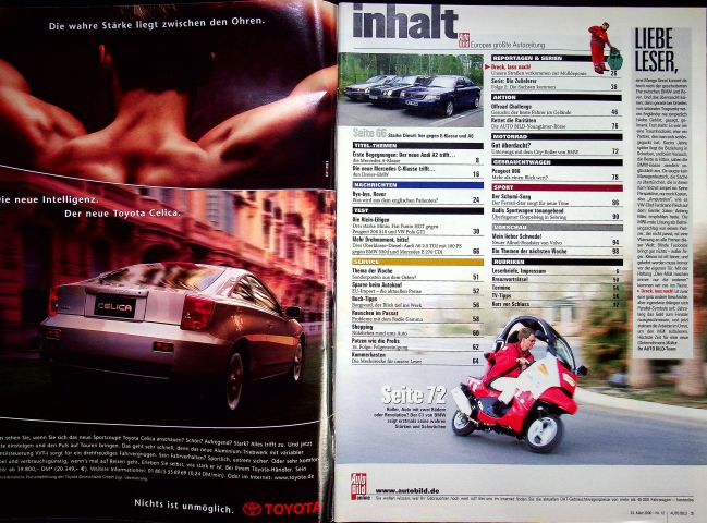 Inhaltsverzeichnis Auto Bild 12/2000