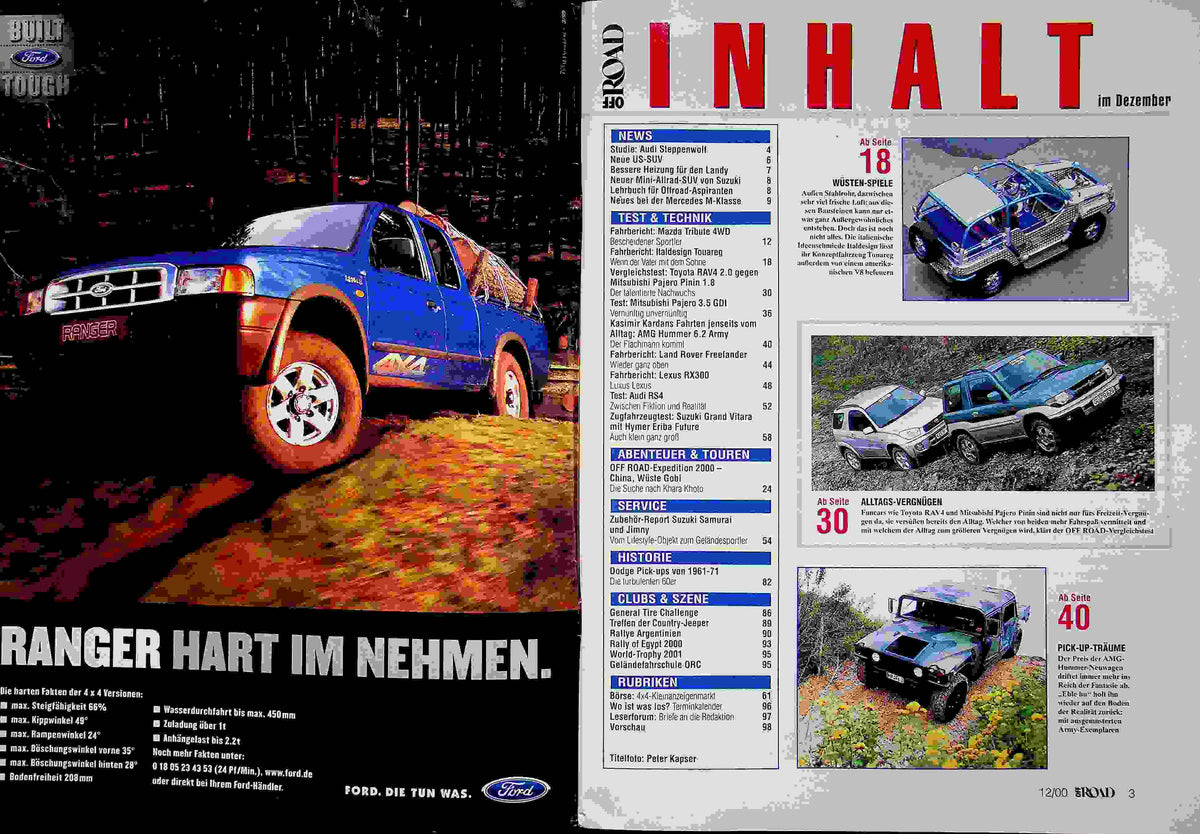 Inhaltsverzeichnis Offroad 12/2000