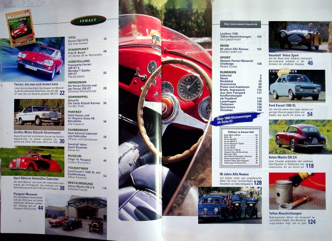Inhaltsverzeichnis Motor Klassik 12/2000