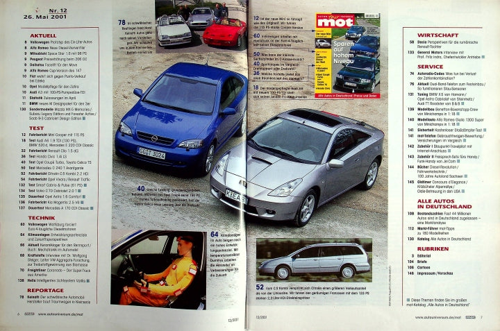 Inhaltsverzeichnis MOT 12/2001