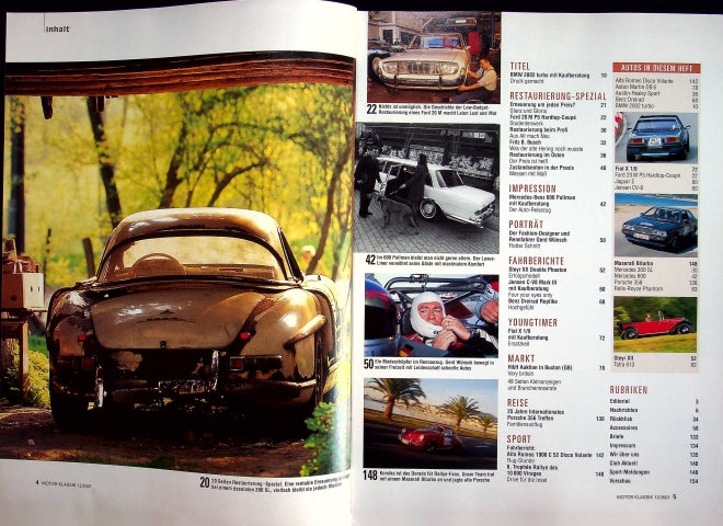 Inhaltsverzeichnis Motor Klassik 12/2001