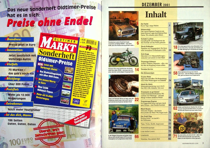Inhaltsverzeichnis Oldtimer Praxis 12/2001