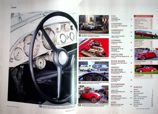 Inhaltsverzeichnis Motor Klassik 12/2002