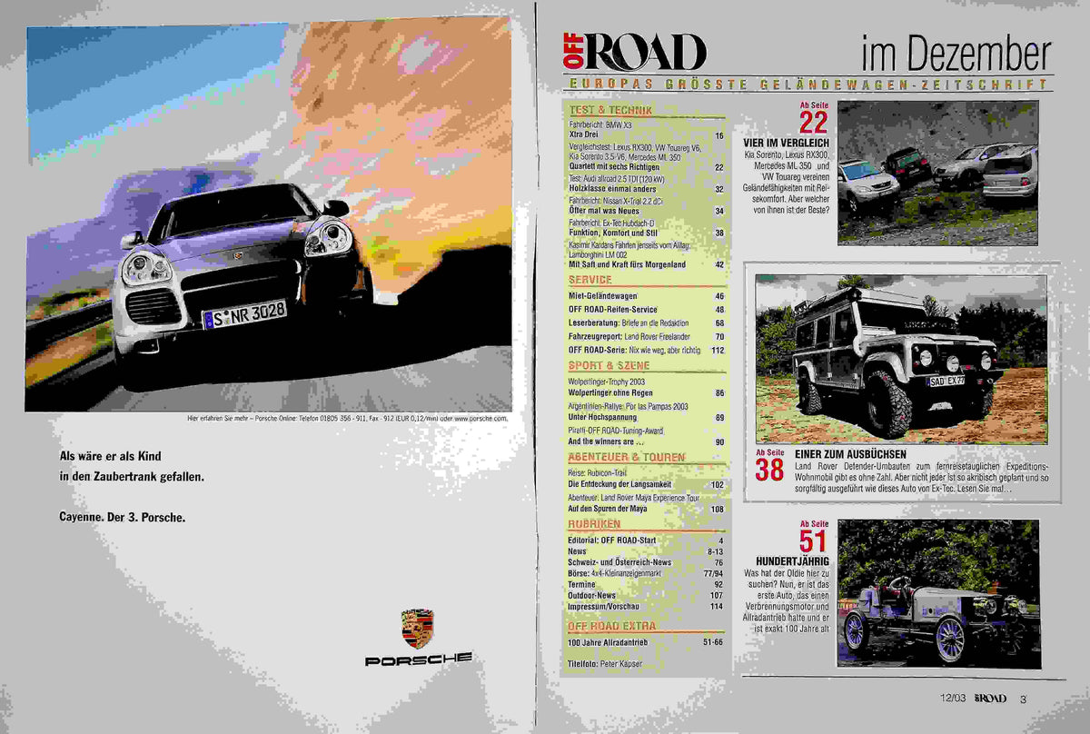 Inhaltsverzeichnis Offroad 12/2003