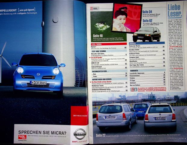 Inhaltsverzeichnis Auto Bild 12/2003