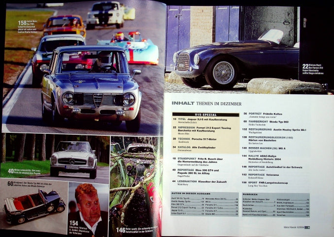 Inhaltsverzeichnis Motor Klassik 12/2004