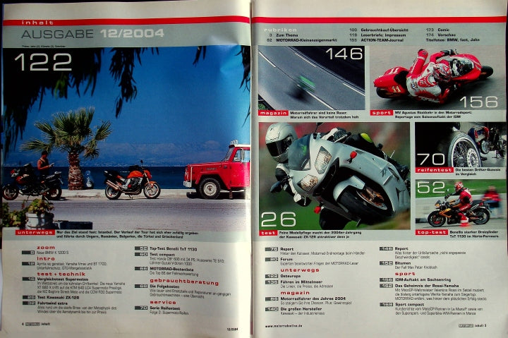Inhaltsverzeichnis Motorrad 12/2004