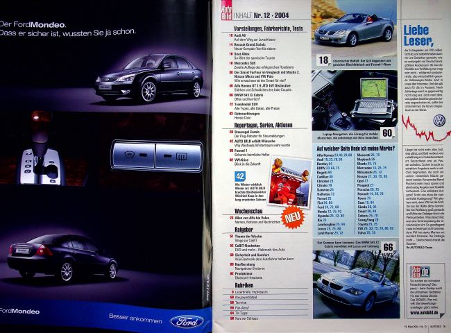 Inhaltsverzeichnis Auto Bild 12/2004