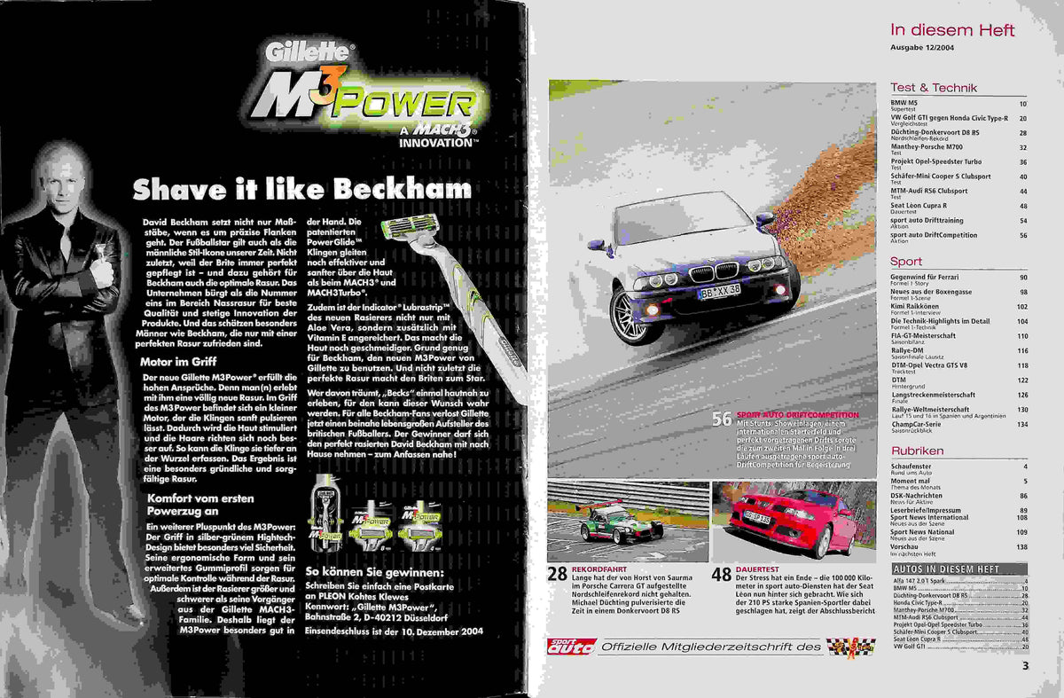 Inhaltsverzeichnis Sport Auto 12/2004