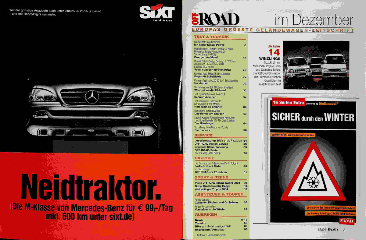 Inhaltsverzeichnis Offroad 12/2004