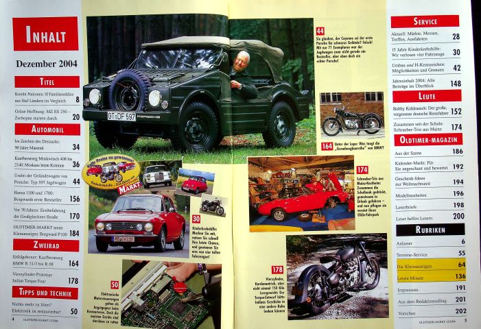 Inhaltsverzeichnis Oldtimer Markt 12/2004