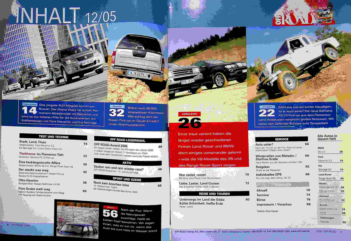 Inhaltsverzeichnis Offroad 12/2005