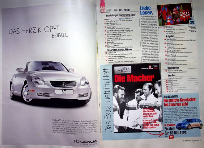 Inhaltsverzeichnis Auto Bild 12/2005